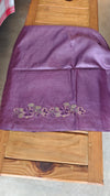 Purple Cross Stitch Embroidered Tussar Silk Saree - MCT4