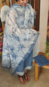 indigo and white Cotton Linen suit - 823B