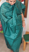 Emerald green embroiderd tussar silk suit
