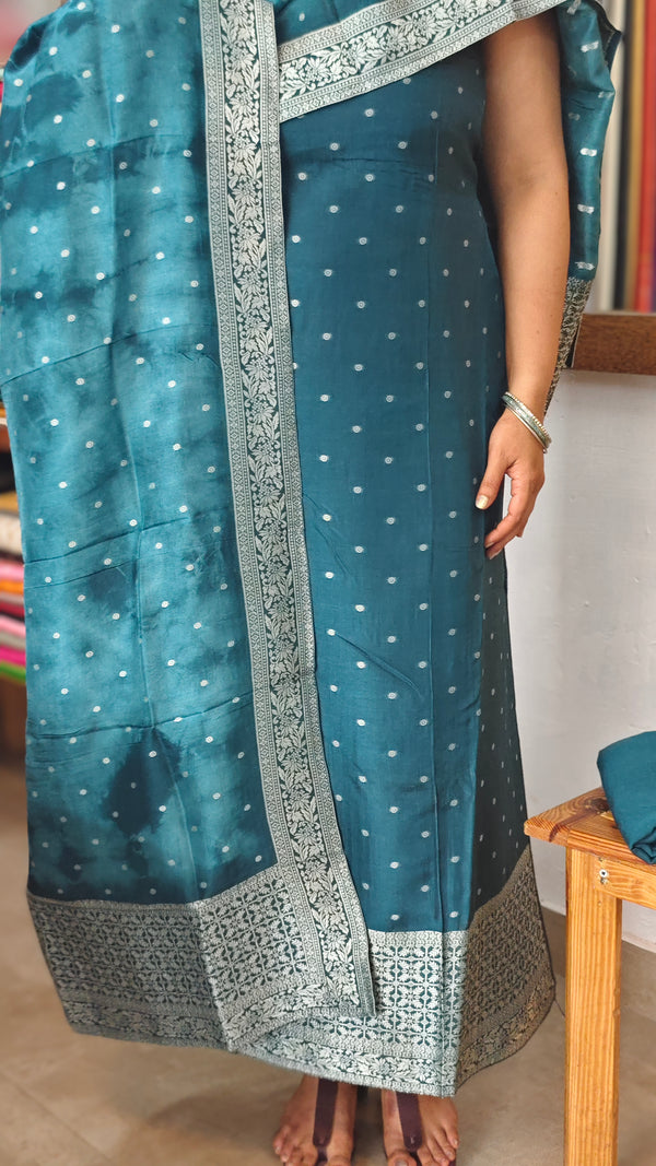 Turquoise banarasi suit
