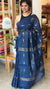 Navy Blue Bhagalpuri Silk saree