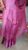 Orchid Pink Bamboo tussar silk saree - 4LMZ