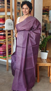 Palatinate purple Bamboo tussar silk saree - 4LMZ