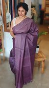 Palatinate purple Bamboo tussar silk saree - 4LMZ