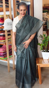 Ashwood moss bamboo tussar silk saree - 4LMZ
