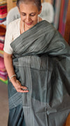 Ashwood moss bamboo tussar silk saree - 4LMZ