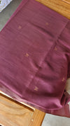 Light beige and wine jamdani saree - 39LB