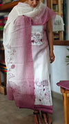 Cream and lilac printed linen suit