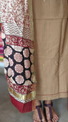 Beige hand embroidered cotton suit - DL72