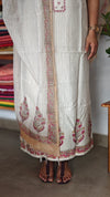Cream and pink Linen cottton suit - DL72