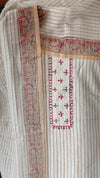 Cream and pink Linen cottton suit - DL72