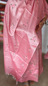 Pink Cross Stitch Embroidered Semi Tussar Suit - MTV6 - VS1