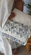 Off white embroidered Linen cotton suit