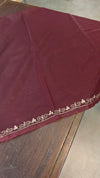 Plum shade Organza Saree with Pita embroidery - TD16 - 7P