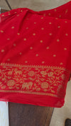 Chilli Red Banarasi Saree - BLM8 - R2