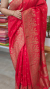 Chilli Red Banarasi Saree - BLM8 - R3