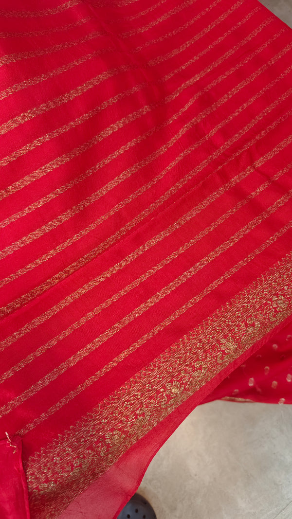 Chilli Red Banarasi Saree - BLM8 - R3