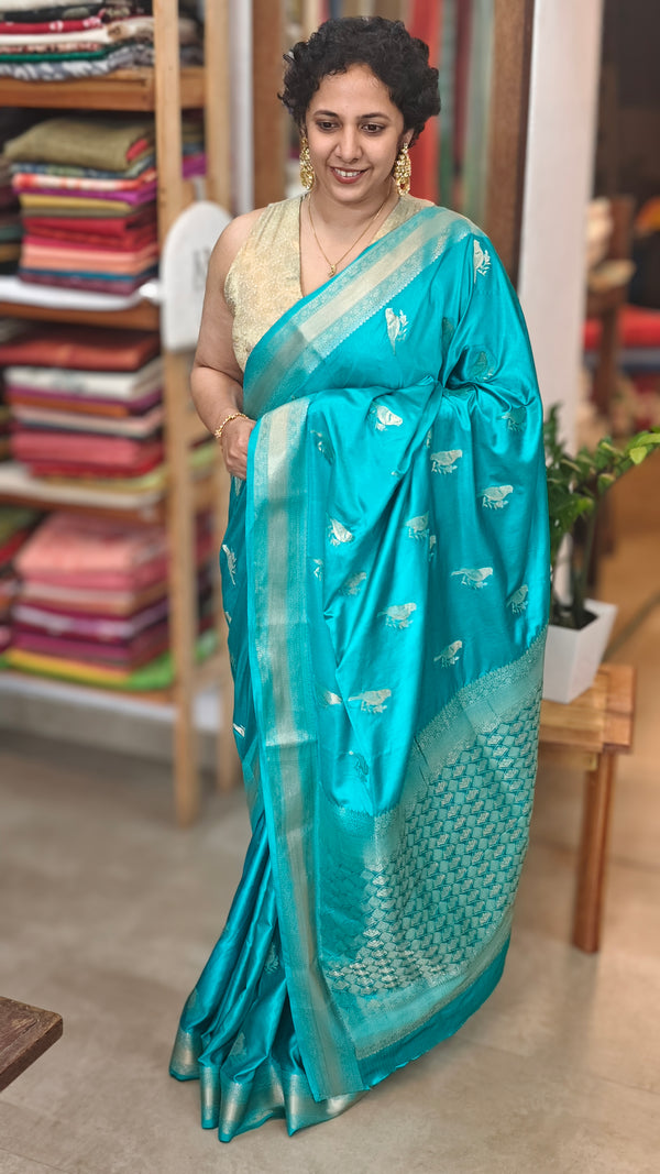 Sea Green Banarasi Saree