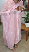 Baby Pink Embroidered Georgette suit - 7M3D