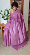 Lavender Noil Tussar Silk Saree - CNL3