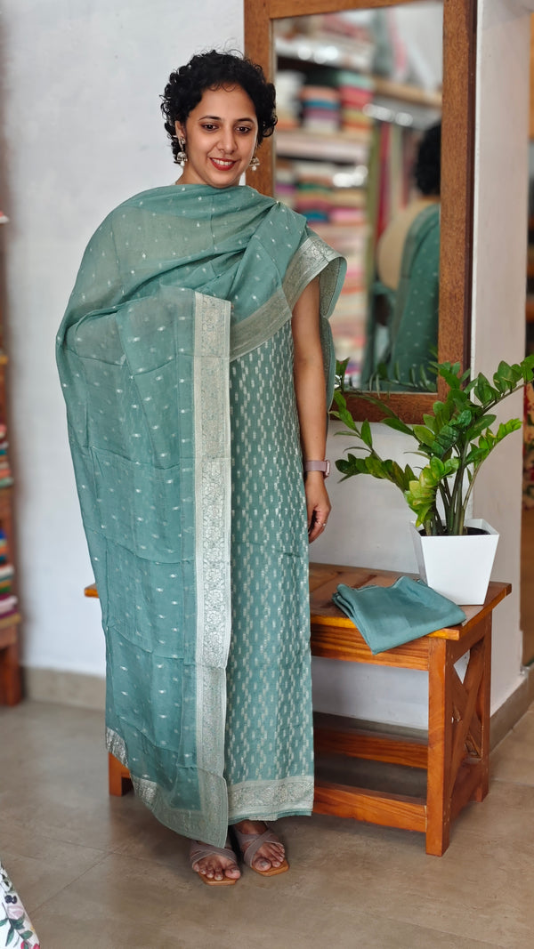 Teal Green Banarasi Georgette Suit - 5FSD