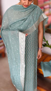 Teal Green Banarasi Georgette Suit - 5FSD