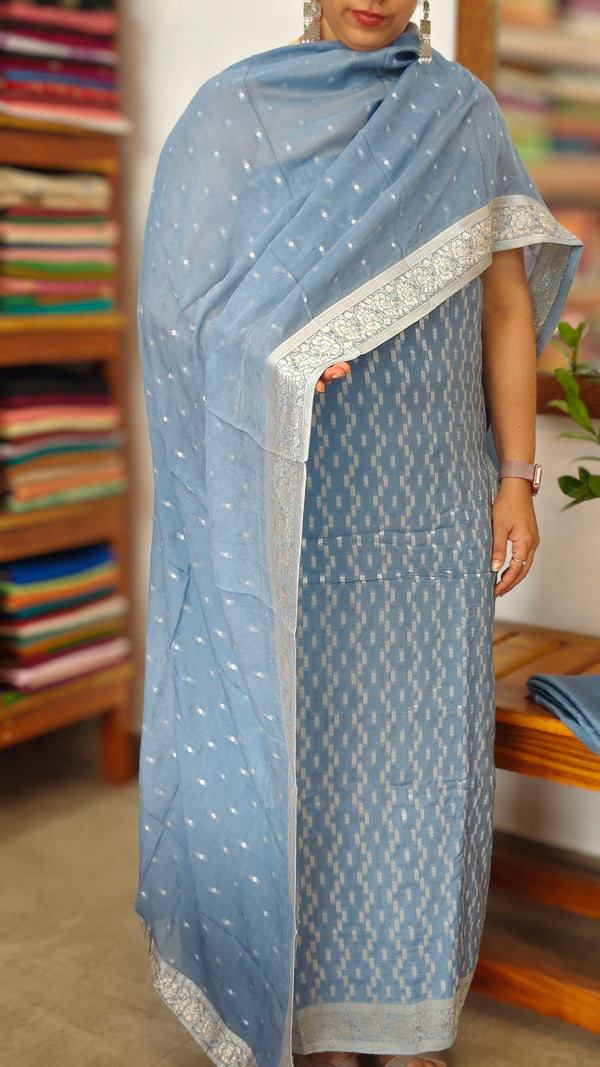 Blue Banarasi Georgette Suit - 5FSD