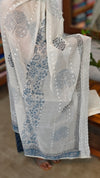 Indigo and white block printed cotton suit - BS10 - 2
