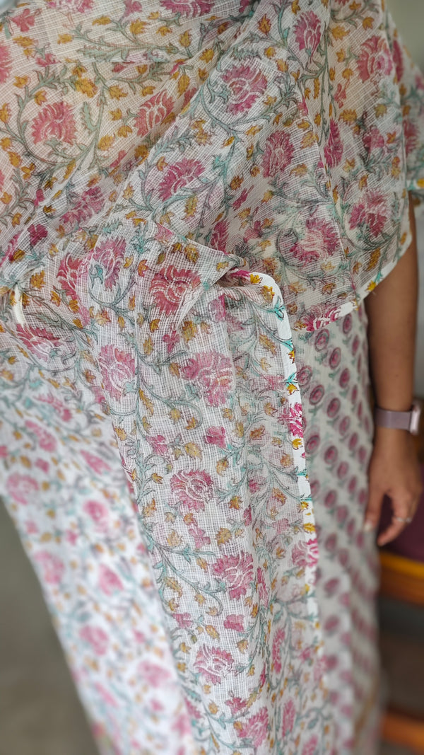 Floral Printed Kota Doria Suit - GD331