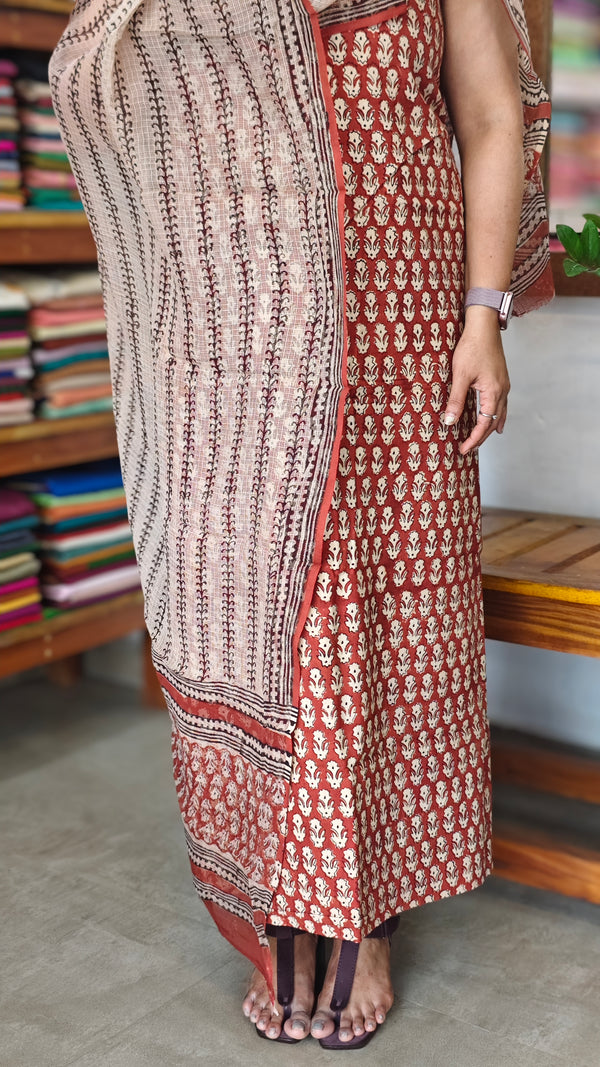Cotton Suit with Kota doria dupatta