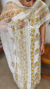 Off white and mustard Block Printed Cotton Suit