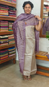 Smoky Grey and lavender tussar silk suit