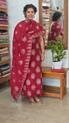 Dark Maroon Muslin Salwar Suit - HT49