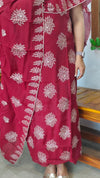 Dark Maroon Muslin Salwar Suit - HT49