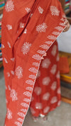 Rust Orange Muslin Salwar Suit - HT49