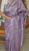 Lavender Tussar Silk Saree - FSM8