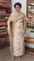Light Beige Cross Stitch Embroidered Semi Tussar Silk Suit - MTV6 - Q6