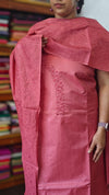 Blush pink bamboo tussar silk suit