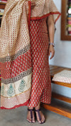 Brick Red and Cream Chanderi Silk Suit - MC059