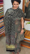 Grey Ajrakh printed modal silk suit