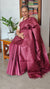 Burgundy Tussar Silk saree