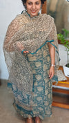 Teal blue and beige Kota doria Suit - GD331