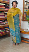 Teal and lime green kota doria suit - GD331