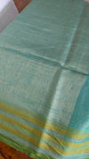 Sea Green Linen Silk saree - DR42