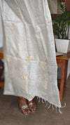 Cream Tussar Silk Suit - FNA4