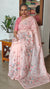 Pink Silky Kota Cross Stitch Embroidered Saree - SKC5