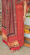 Red Ajrakh Printed Modal Silk Suit