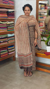 Black and beige cotton suit with kota doria dupatta
