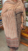 Black and beige cotton suit with kota doria dupatta