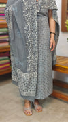 Grey ajrakh printed modal cotton suit